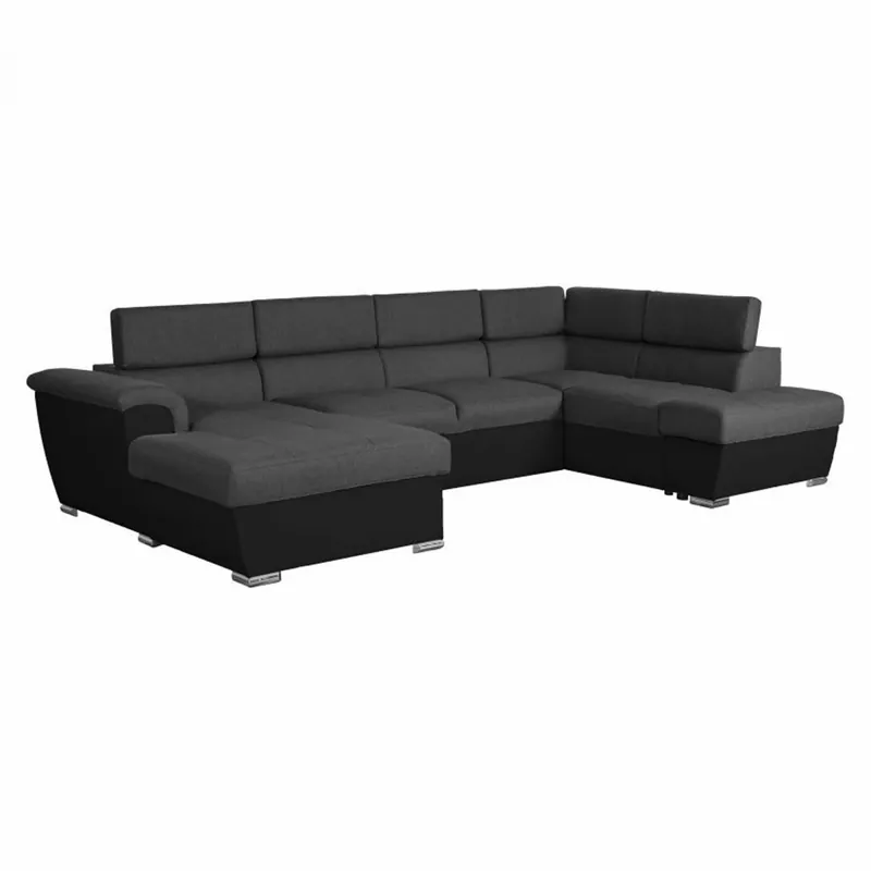 Saisonangebot Parma Panorama-Schlafsofa mit 2 Boxen aus Imitat und Stoff
