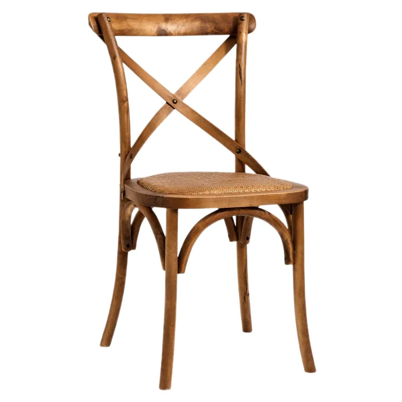 Kracherpreis Stuhl X aus Eiche und Rattan