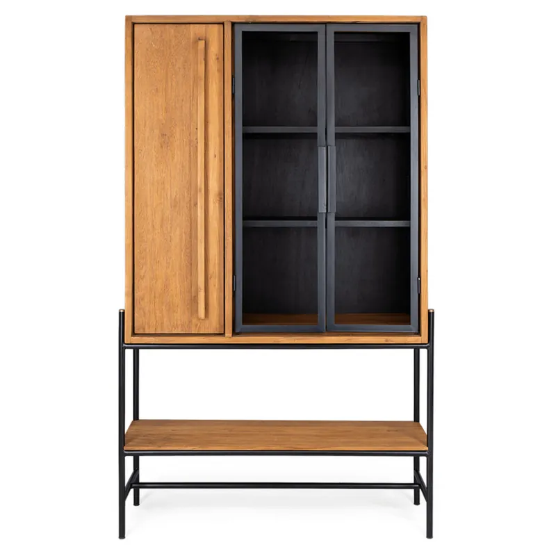 Nur Heute Outline Kleiderschrank mit 3 Türen und 2 Gläsern