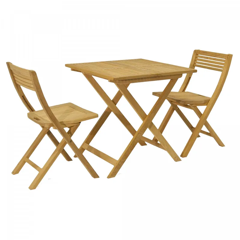 Meistverkauft FSC Roble Tea for 2 Set mit Tisch und 2 Klappstühlen