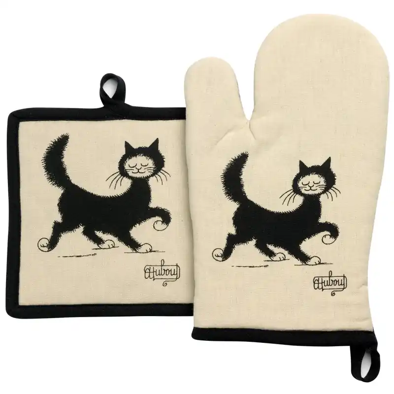 Billig Dubout Chat Balade Handschuh- und Topflappen im Set