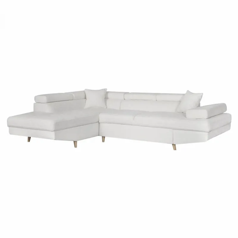 Rio Scandinave umwandelbares Ecksofa aus French Terry für Linkshänder mit Beinbezug aus Holz Sofort Bestellen