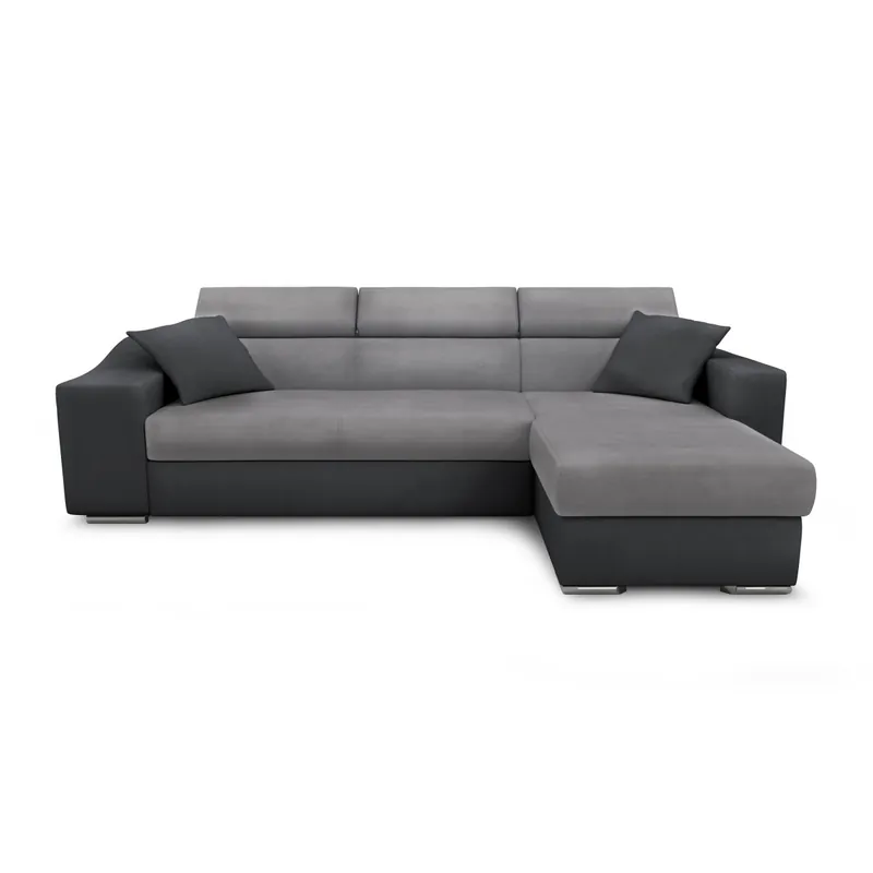 Preisknaller Linkes Ecksofa Stilo, umwandelbar mit Stauraum und 2 Hockern