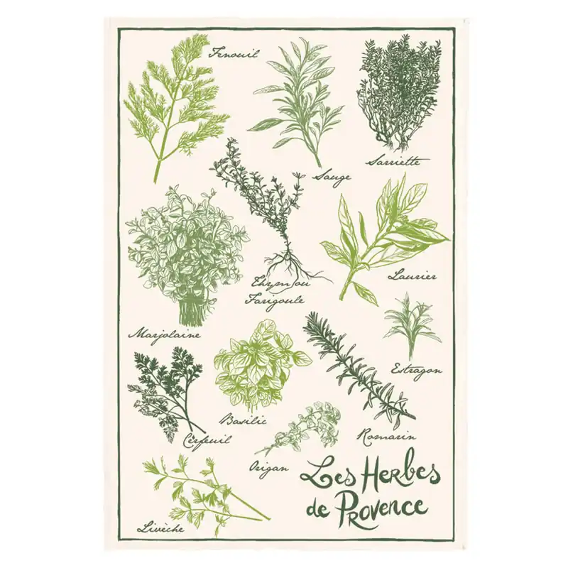 Sonderangebot Bedrucktes Geschirrtuch Les Herbes de Provence