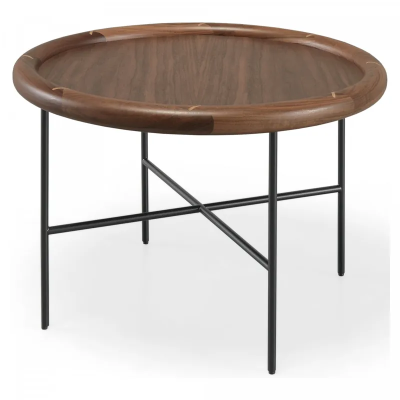 Echt Couchtisch Side by Side mit Nussbaumplatte