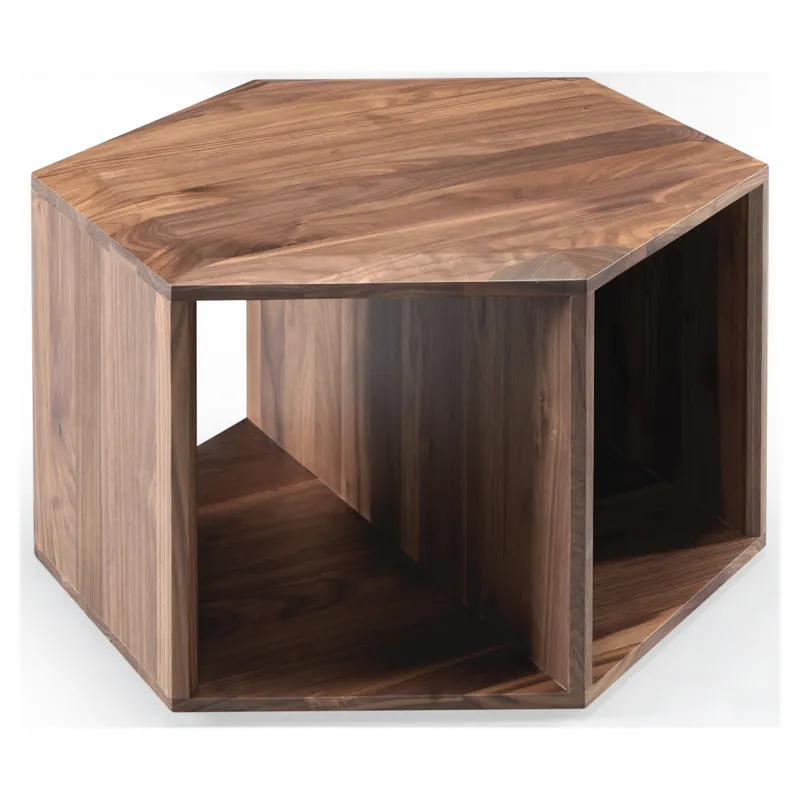 Top-Preis Beistelltisch oder Couchtisch Hexa aus Nussbaumholz