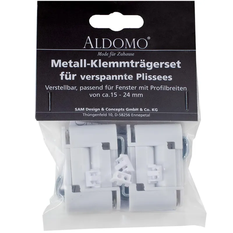 Abverkauf Klemmträgerset-Metall für verspannte Plissees
