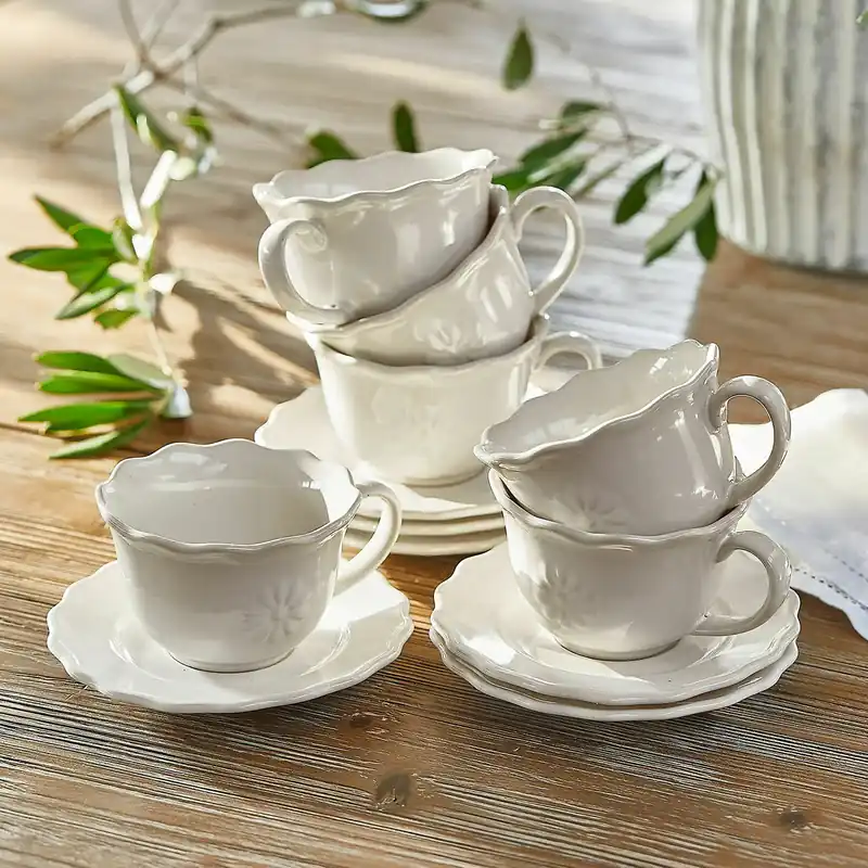 Tasse mit Unterteller 6er Set Mallevesse Expressversand