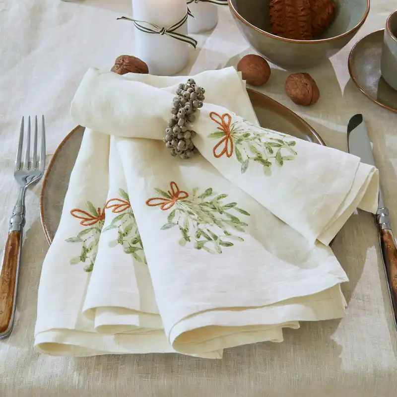 Serviette 4er Set Mistletoe Nur Für Kurze Zeit