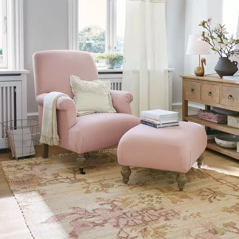 Sessel mit Hocker Rose de Lumière Expressversand