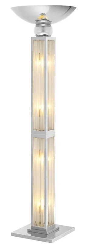 Preisreduziert Casa Padrino Luxus Stehleuchte Silber 40 x 40 x H. 192,5 cm - Wohnzimmermöbel
