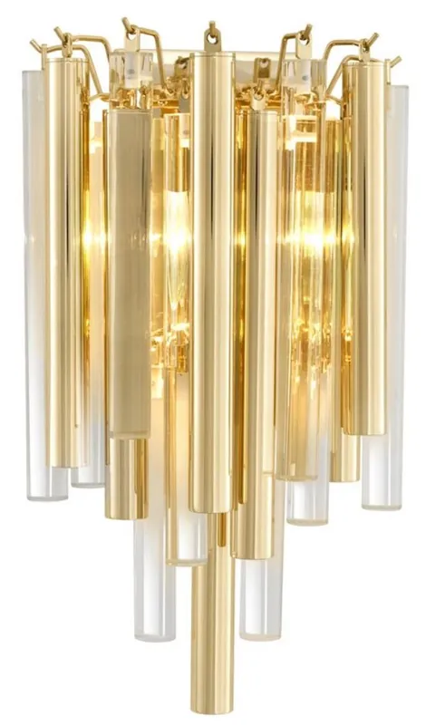 Markenprodukt Casa Padrino Luxus Wandleuchte / Wandlampe Gold 23 x 14,5 x H. 42 cm - Hotel Restaurant Kollektion