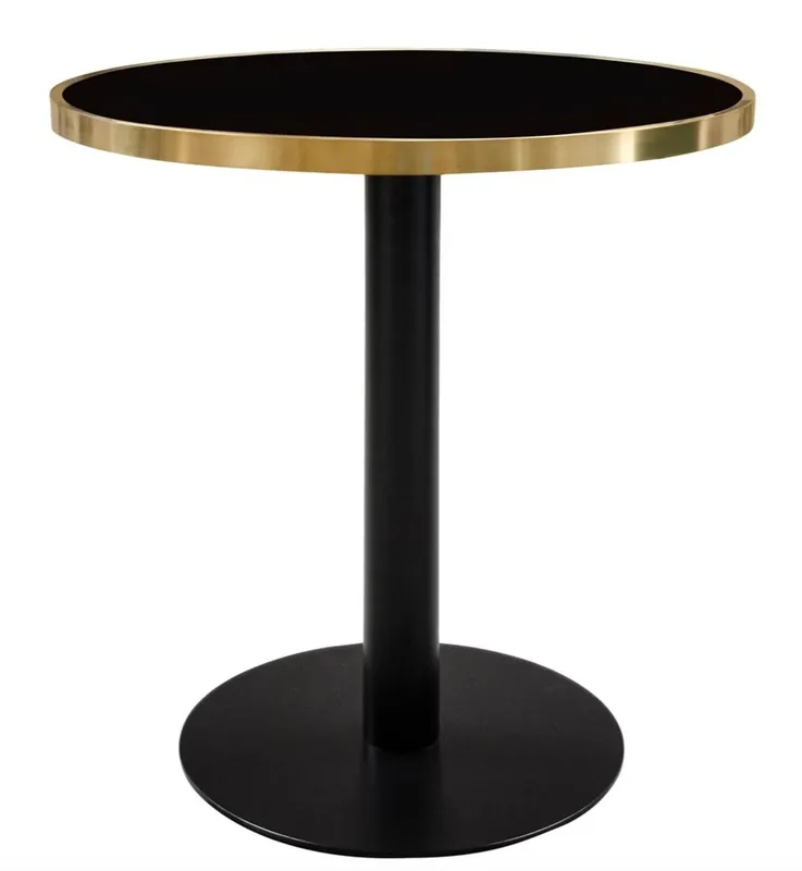 Casa Padrino Luxus Esstisch Schwarz / Gold 70 x H. 76 cm - Designer Esszimmermöbel Aktuell