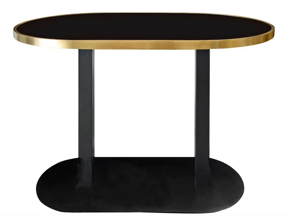 Casa Padrino Luxus Esstisch Schwarz / Gold 110 x 70 x H. 76 cm - Designer Esszimmermöbel Günstig