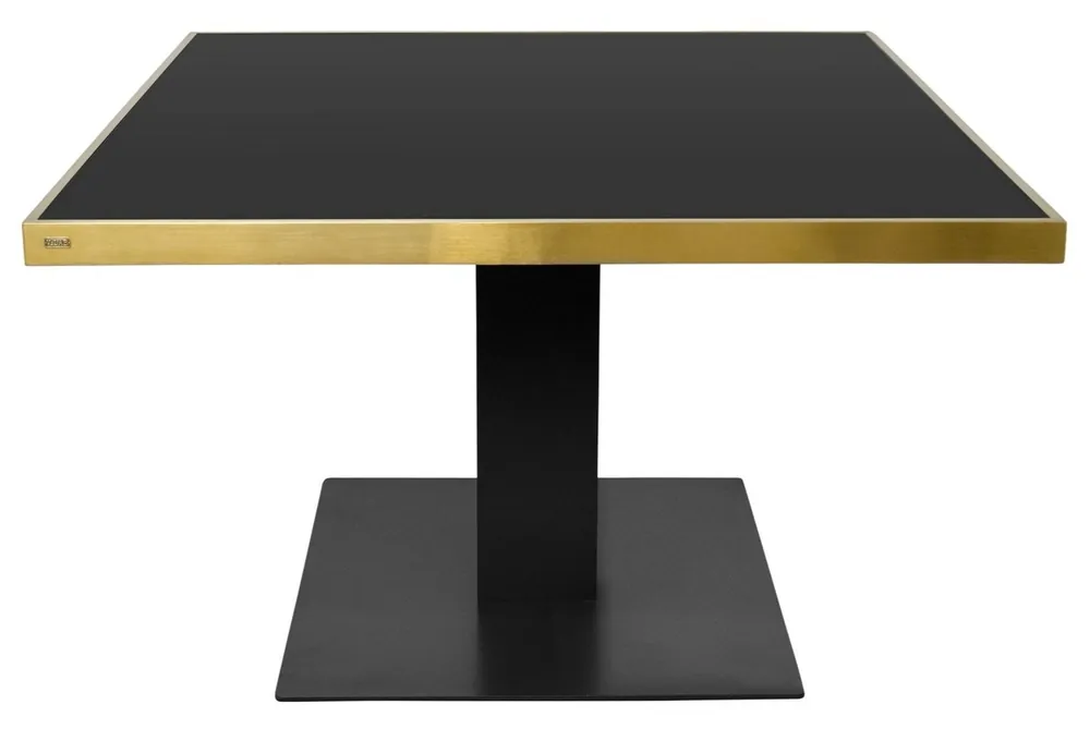 Markenprodukt Casa Padrino Designer Esstisch Schwarz / Gold 120 x 120 x H. 76 cm - Luxus Esszimmermöbel