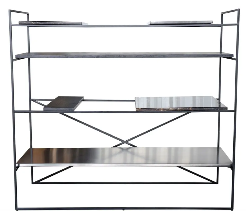 Casa Padrino Luxus Wohnzimmerschrank Schwarz 110 x 45 x H. 100,5 cm - Designer Regalschrank Nur Für Kurze Zeit
