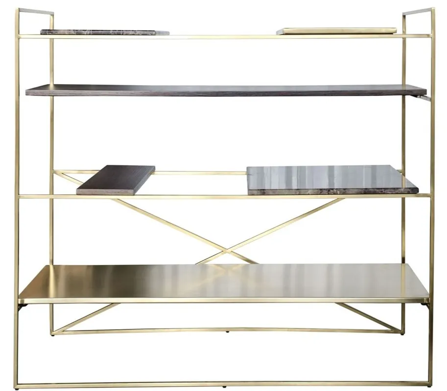 Casa Padrino Luxus Wohnzimmerschrank Gold 110 x 45 x H. 100,5 cm - Designer Regalschrank Must-Have