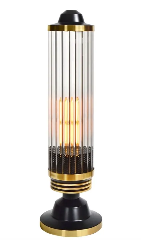 Preisknaller Casa Padrino Luxus Designer Tischlampe Schwarz / Messing - Hotel Kollektion