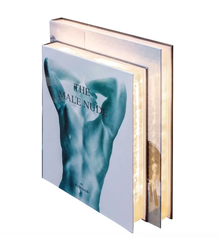 Casa Padrino Luxus Tischleuchte im Bücher Design Männer 31 x 7,5 x H. 26,5 cm - LED Tischlampe Must-Have