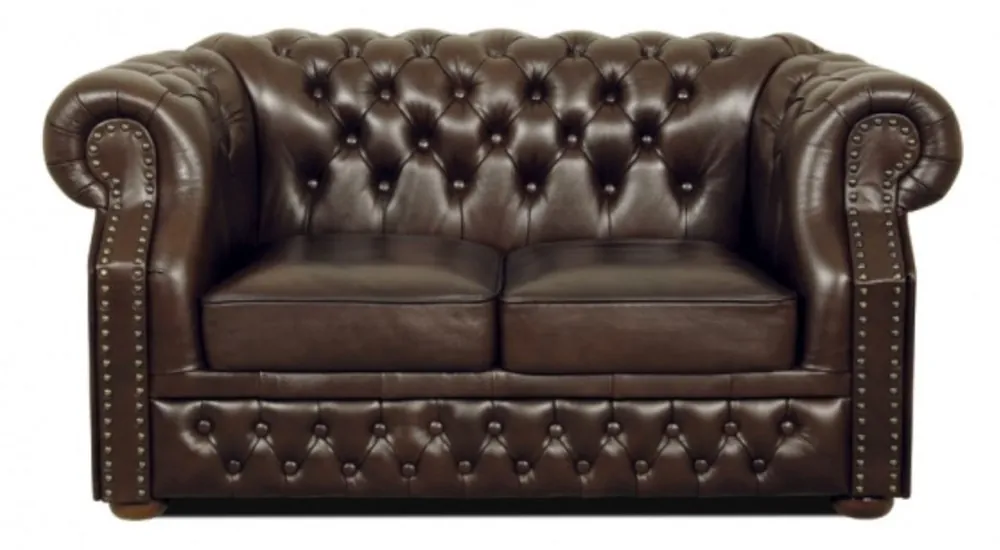 Nur Für Kurze Zeit Casa Padrino Echtleder 2er Sofa Dunkelbraun 160 x 90 x H. 80 cm - Luxus Chesterfield Möbel