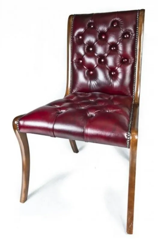 Preiswert Casa Padrino Echtleder Esszimmerstuhl Weinrot / Braun 50 x 47 x H. 95 cm - Luxus Möbel