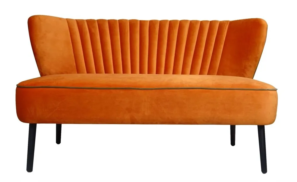 Casa Padrino Luxus Wohnzimmer Sofa Orange 129 x 75 x H. 73,5 cm - Designer Möbel Angebot