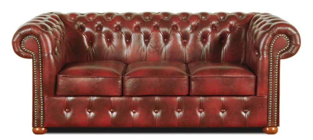 Garantierte Lieferung Casa Padrino Chesterfield Echtleder 3er Sofa Weinrot 200 x 90 x H. 78 cm - Luxus Kollektion
