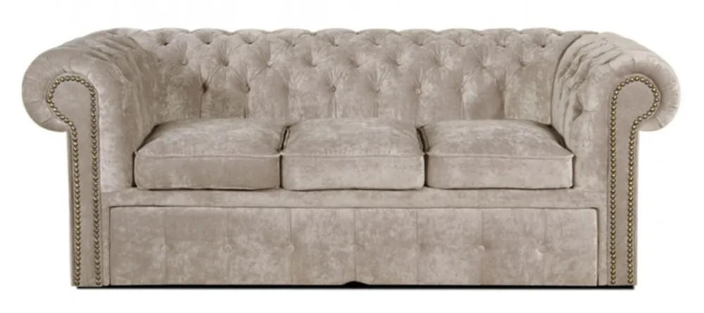 Sonderaktion Casa Padrino 3er Sofa Grau 210 x 100 x H. 78 cm - Luxus Chesterfield Schlafsofa