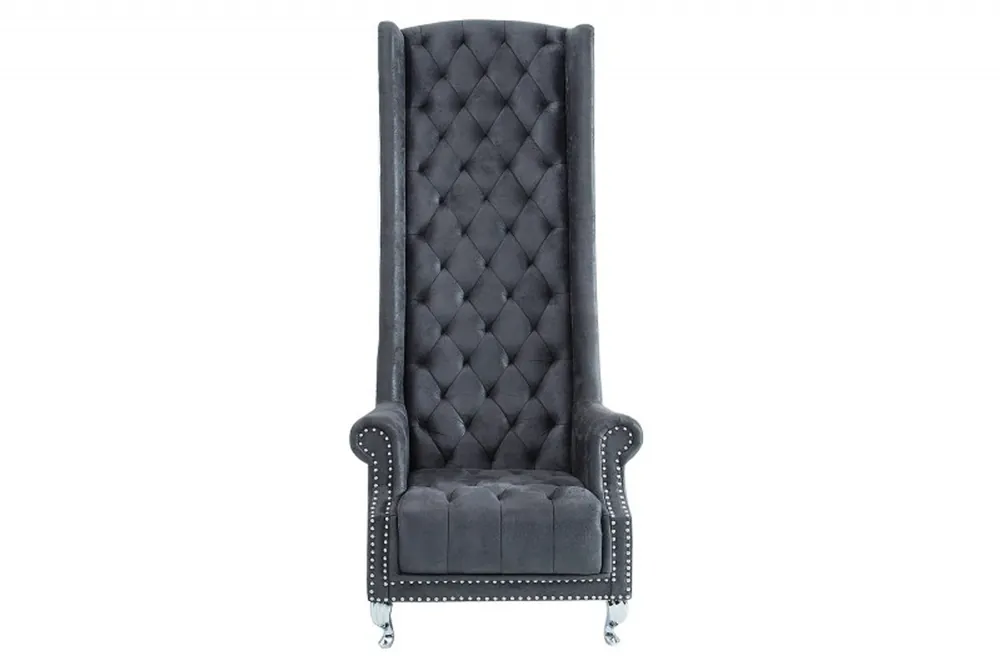 Casa Padrino Barock Thron Sessel antik grau - Thron Stuhl Must-Have