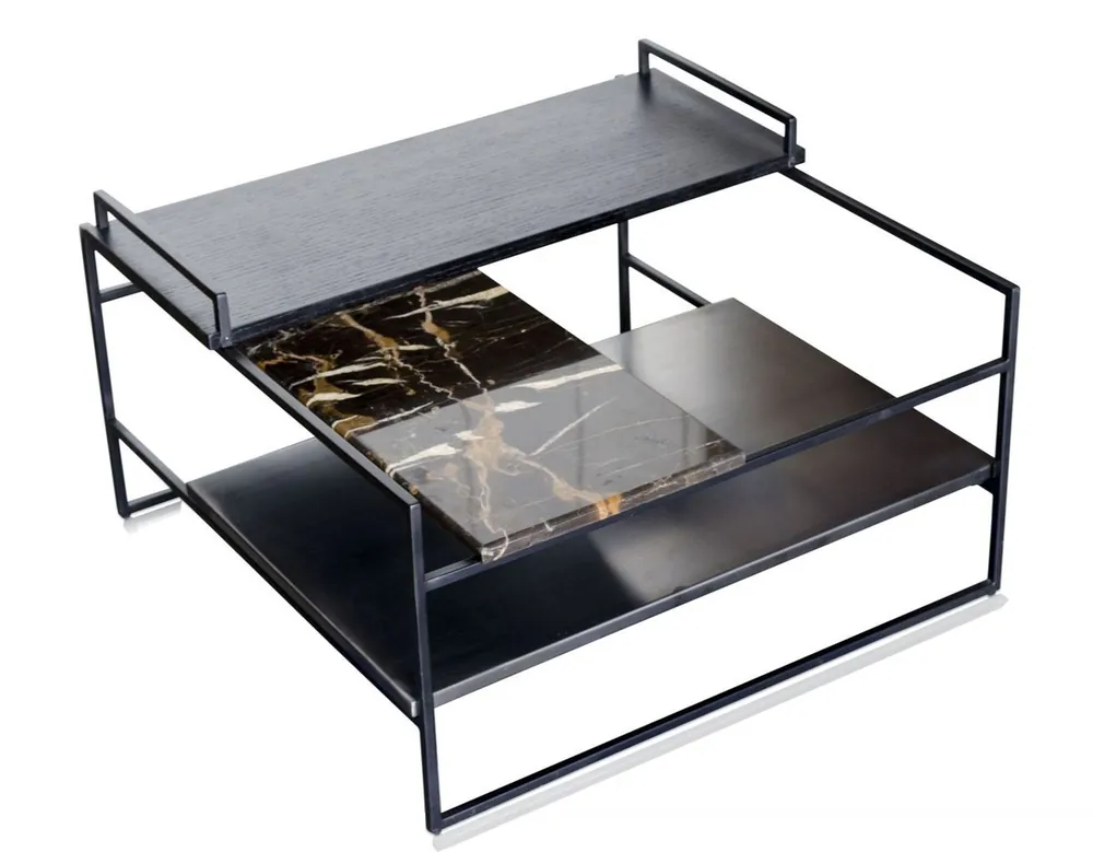 Casa Padrino Luxus Couchtisch Schwarz 60 x 60 x H. 36,5 cm - Designer Wohnzimmertisch Heißes Angebot