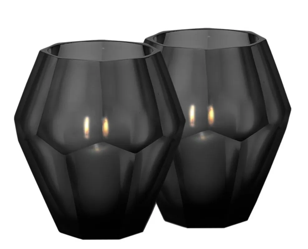 Casa Padrino Teelichthalter Set Schwarz 17 x H. 16 cm - Luxus Qualität Billig