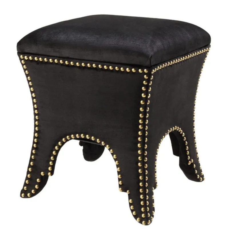 Casa Padrino Luxus Hocker Schwarz 39 x 39 x H. 45 cm - Hotel Möbel Nur Heute