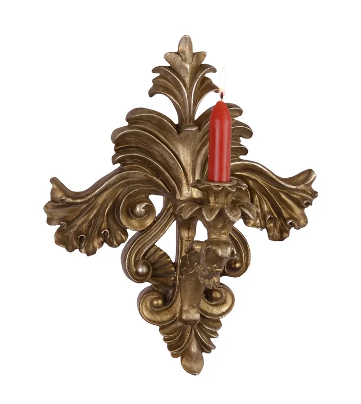 Casa Padrino Barock Wandkerzenhalter Antik Gold B.29 x H.35,3 - Wandleuchter Wand Beleuchtung Nur Heute