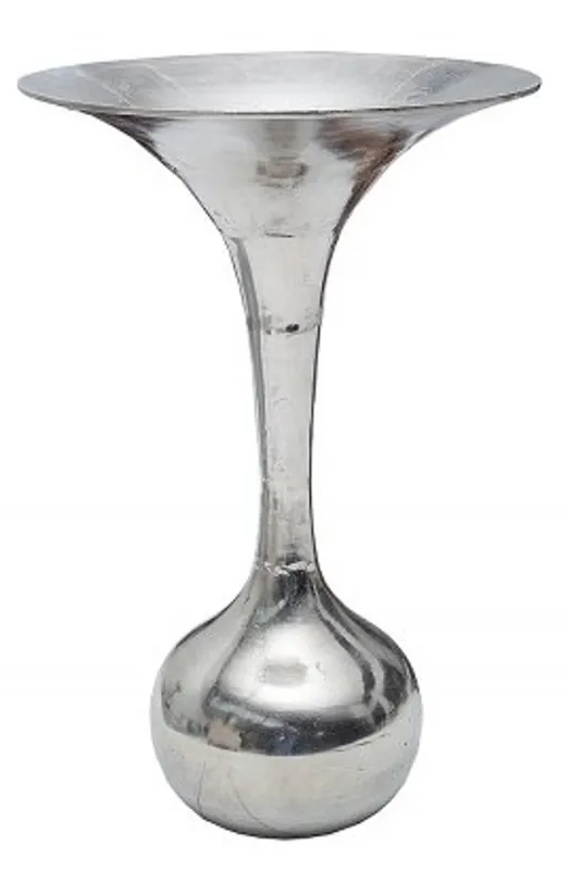 Markenprodukt Casa Padrino Antik Stil Barock Blumenvase Raw Aluminium 90cm - Pflanzentopf - Hotel Dekoration - Blumengefäss Standvase