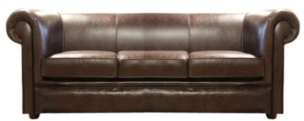 Casa Padrino Echtleder 3er Wohnzimmer Sofa Dunkelbraun 200 x 90 x H. 80 cm - Luxus Wohnzimmermöbel Kracherpreis