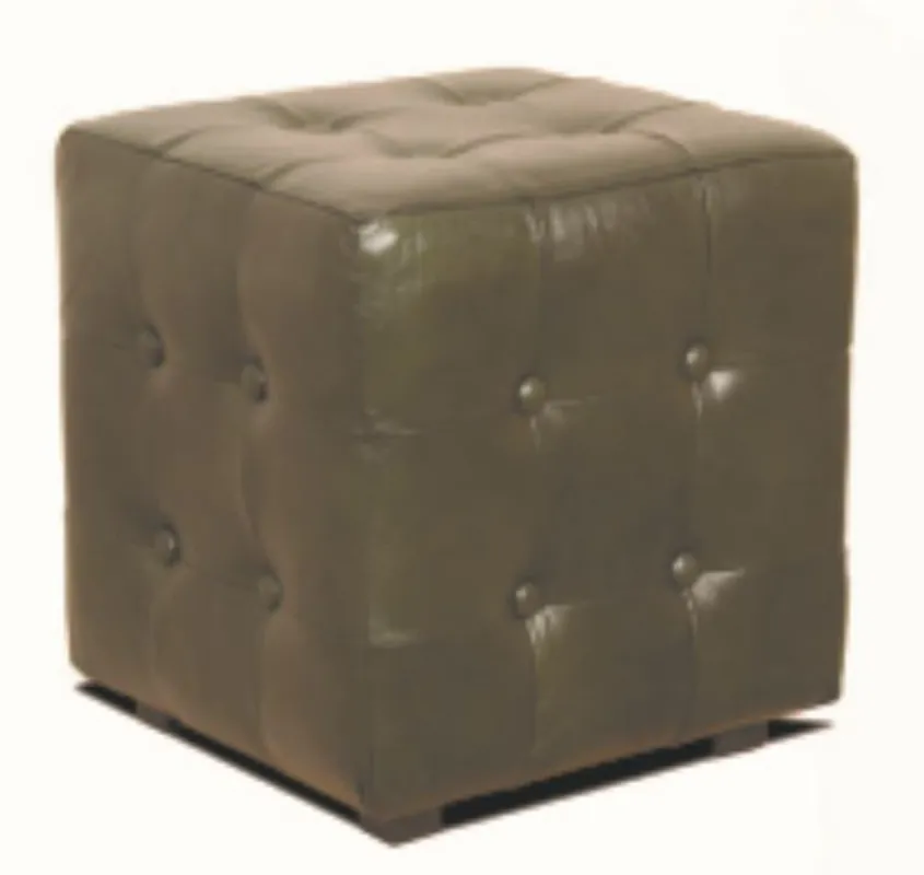 Casa Padrino Chesterfield Echtleder Hocker 40 x 40 x H. 42 cm - Luxus Möbel Geprüft