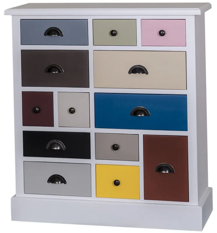Casa Padrino Landhausstil Kommode Mehrfarbig 90 x 35 x H. 97 cm - Luxus Qualität Schnäppchen