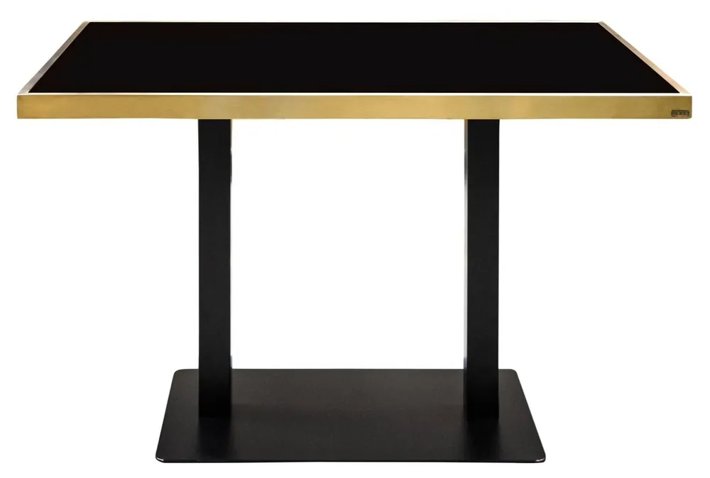 Casa Padrino Luxus Esstisch Schwarz / Gold 110 x 70 x H. 76 cm - Esszimmermöbel Markenprodukt