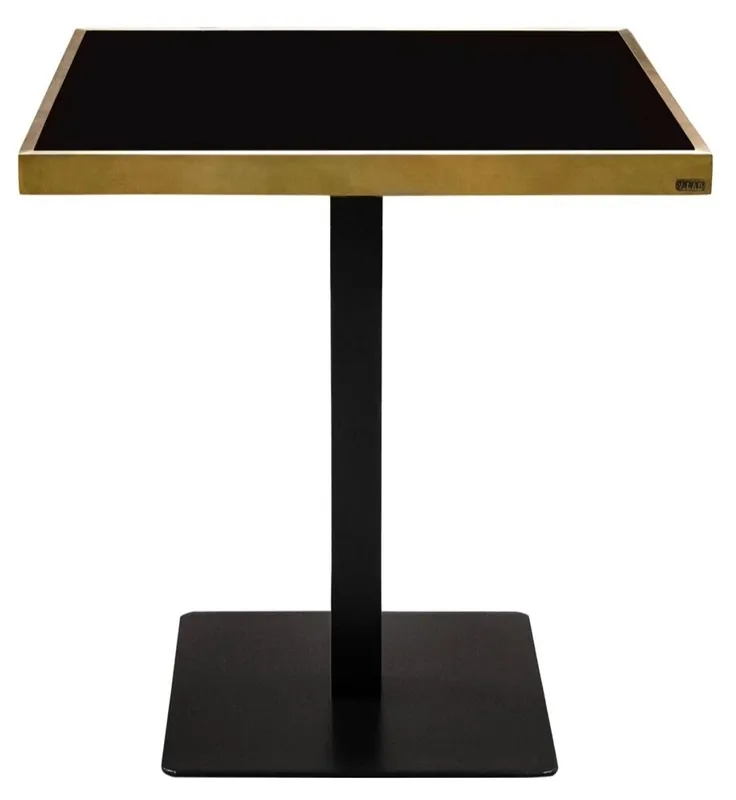 Billig Casa Padrino Luxus Esstisch Schwarz / Gold 70 x 70 x H. 76 cm - Esszimmermöbel