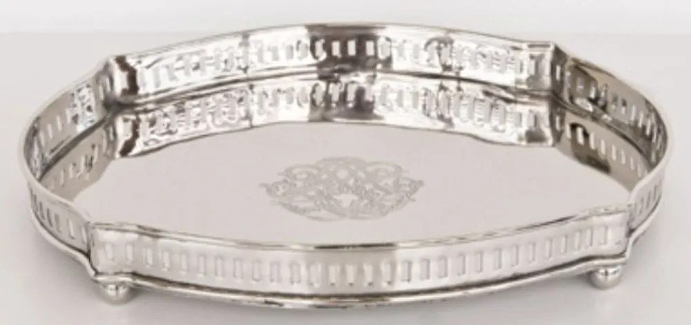 Versand Am Gleichen Tag Casa Padrino Luxus Serviertablett Silber 30 x 23 x H. 5 cm - Gastronomie Accessoires
