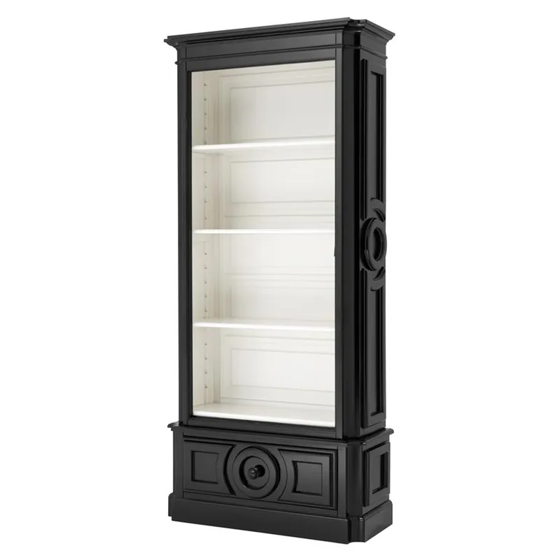 Geprüft Casa Padrino Luxus Bücher Schrank Schwarz Wohnzimmer Schrank Barock Jugendstil Rokoko Vitrine Ladeneinrichtung