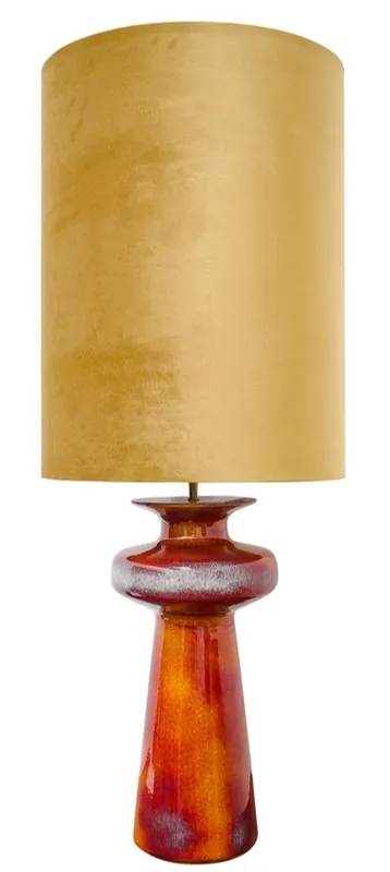 Casa Padrino Luxus Keramik Tischleuchte Orange / Gold 45 x H. 117 cm - Luxus Qualität Meistverkauft