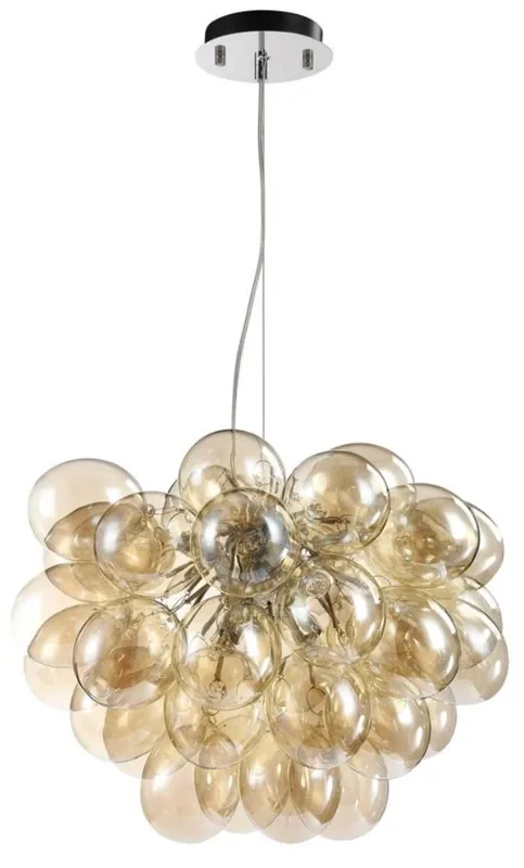 Casa Padrino Luxus Hängeleuchte im Traubenförmigen Design Cognac Ø 44-50 x H. 40 cm - Designermöbel Direktkauf