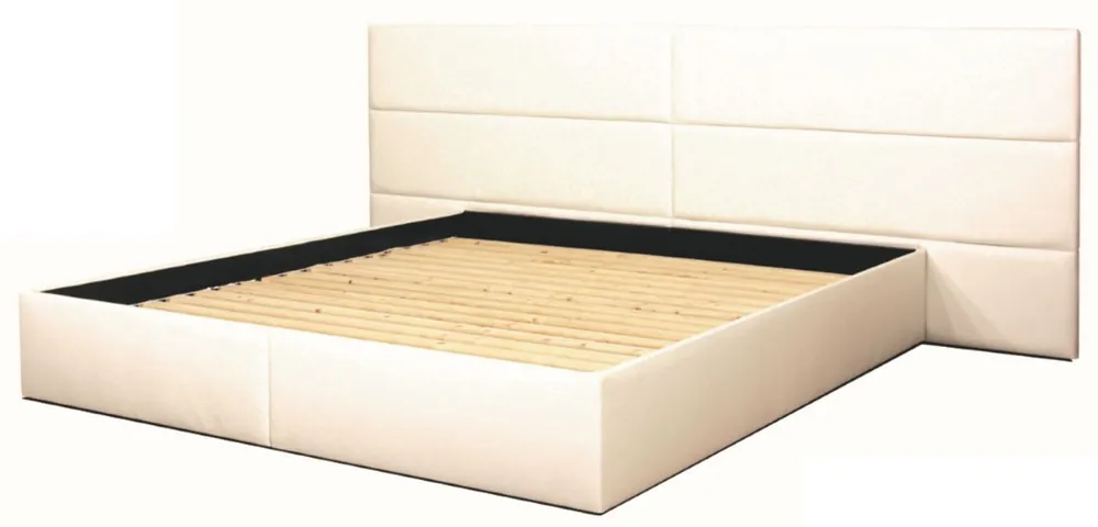 Schneller Versand Casa Padrino Genuine Leather Bed White - Luxury Furniture