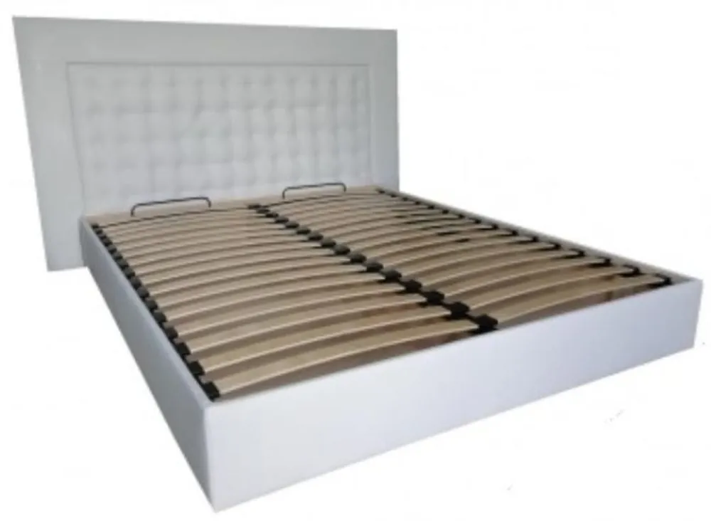 Markenware Casa Padrino Chesterfield Bed White - Bedroom Genuine Leather Furniture