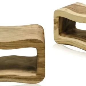 Casa Padrino luxury living room side table natural colors 60 x 30 x H. 40 cm - Designer Living Room Furniture Versand Am Gleichen Tag