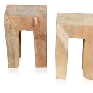 Casa Padrino Living Room Side Table Natural Colors 31 x 31 x H. 40 cm - Luxury Collection Sichere Zahlung
