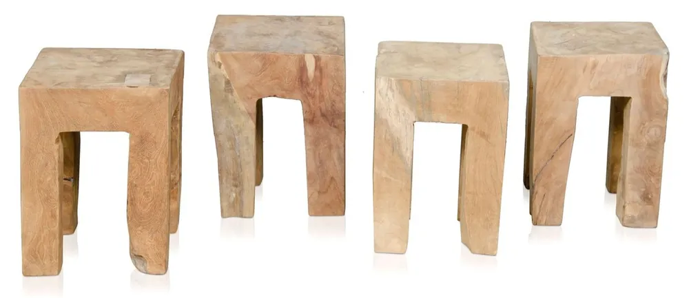 Casa Padrino Living Room Side Table Natural Colors 31 x 31 x H. 40 cm - Luxury Collection Sichere Zahlung