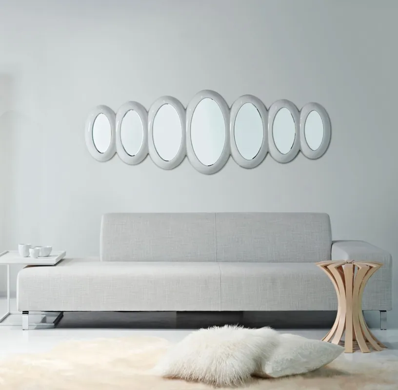 Casa Padrino luxury designer mirror high gloss white 195 x H. 67 cm - Hotel Collection Echt