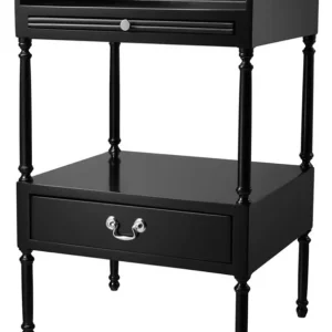 Preisknaller Casa Padrino Luxury Living Room Side Table Black / Silver 48 x 42 x H. 73 cm - Living Room Furniture